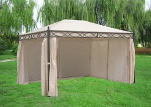 Pavillon 4x3 Pavillon Rivoli mit Seitenteilen 3x4 Meter, Dach und Seitenteile ecru