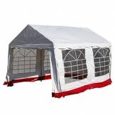 Festzelt PVC Partyzelt Pavillon Raucherzelt 3x4 M weiß rot