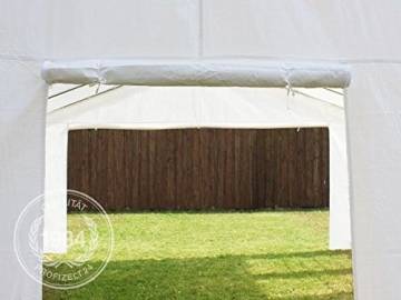 Hochwertiges Zelt Partyzelt 4x6 6x4 m Pavillon 240g/m² PE Plane ! Stahlkonstruktion ! Inkl. 6 Seitenteile + 2 Giebelteile mit Eingang ! weiß