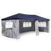 Nexos GM36077 PE-Pavillon Partyzelt mit 4 Seitenteilen und 2 Eingängen für Garten Terrasse Feier oder Fest als Unterstand Plane 110g/m² wasserdicht 3 x 6 m blau