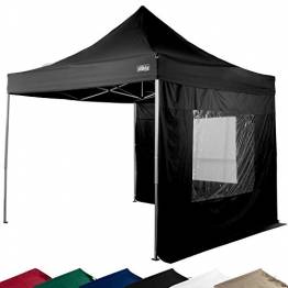 STILISTA® Faltpavillon 3x3m, 2 Seitenteile, WASSERDICHT, versiegelte Nähte, EV1 Voll-Aluminium, Tragetasche