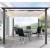 Terrassen Pavillon Pergola Aluminiumgestell Polyester-Dach stufenlos raffbar 290 x 290 x 220 cm dunkelgrau beige